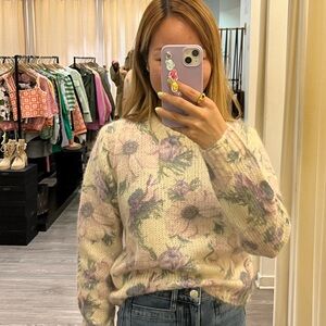MAJE floral mohair sweater